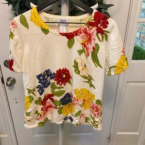 Vintage BFA Classics Floral Knit Top SS L